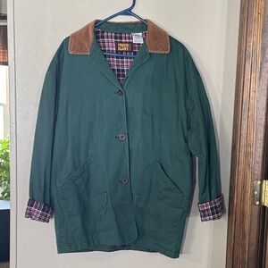 Faded Glory Green Utility Jacket with Brown Collar